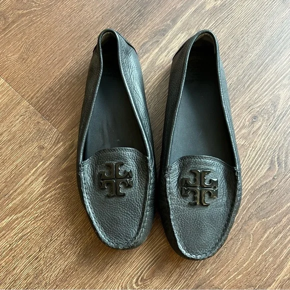 Tory Burch Black Lowell 2 Driver Tumbled Loafer Flats - Picture 3 of 13
